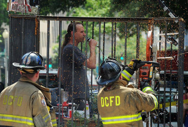 2010 to 2013 - David Bronner arrested outside DEA headquarters for planting hemp seeds, and again for harvesting hemp plants in a cage in front of the White House.
September 2013, Dr. Bronner’s staff celebrates with farmer Ryan Loflin as he harvests first American commercial hemp crop in over sixty years.