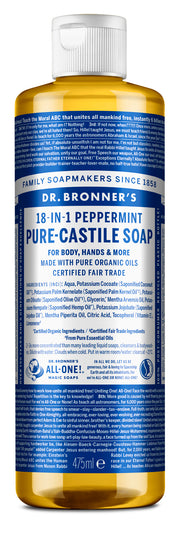 Peppermint - Pure-Castile Liquid Soap